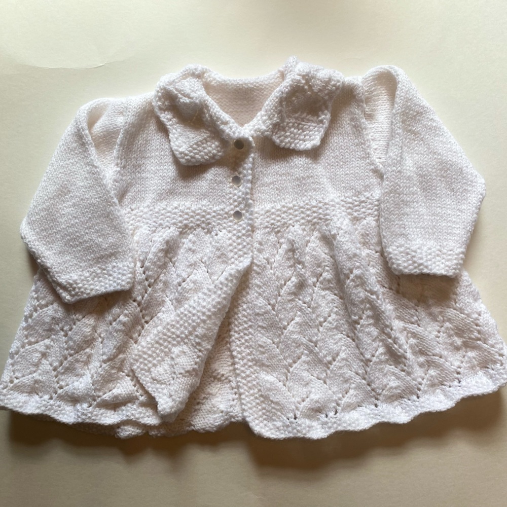 White Knit Button Up Vest - 2T